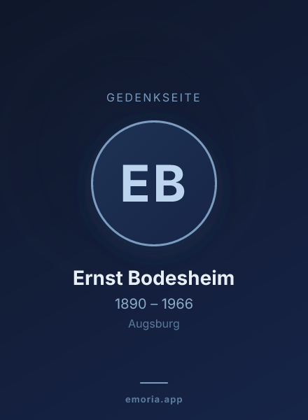 Gedenkportrait von Ernst Bodesheim
