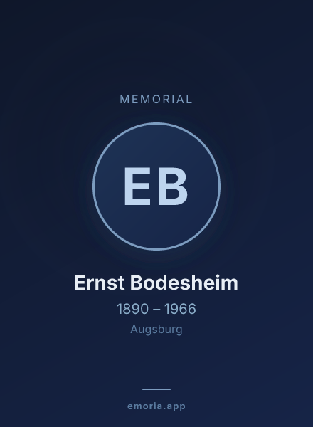 Memorial portrait of Ernst Bodesheim