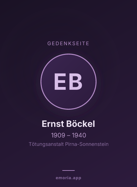 Gedenkportrait von Ernst Böckel