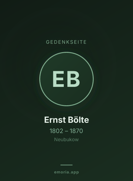 Gedenkportrait von Ernst Bölte