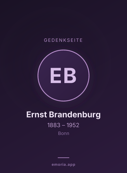 Gedenkportrait von Ernst Brandenburg