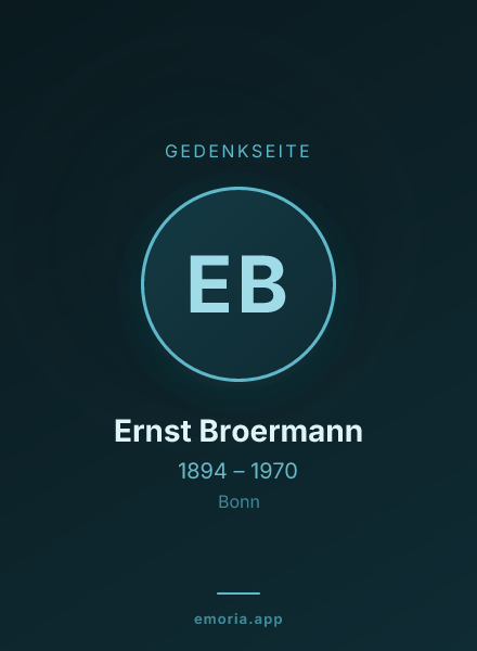 Gedenkportrait von Ernst Broermann