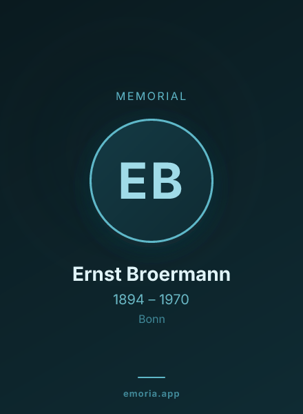 Memorial portrait of Ernst Broermann