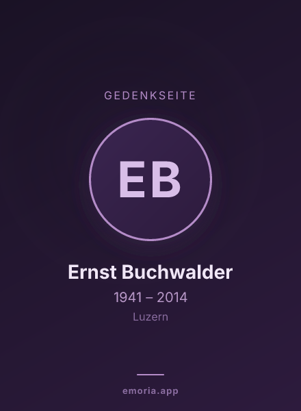 Gedenkportrait von Ernst Buchwalder