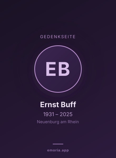 Gedenkportrait von Ernst Buff