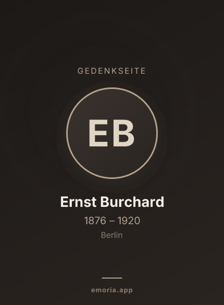 Gedenkportrait von Ernst Burchard