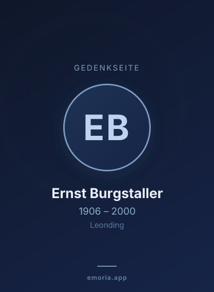 Gedenkportrait von Ernst Burgstaller