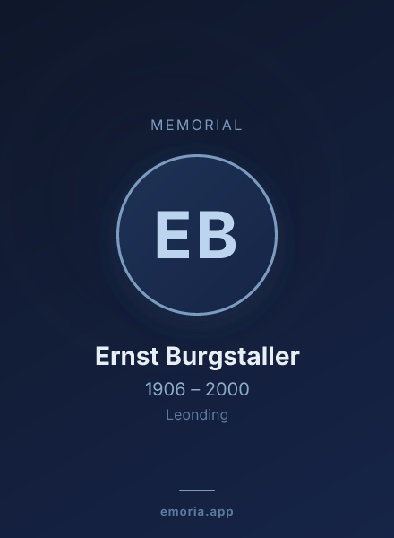 Memorial portrait of Ernst Burgstaller