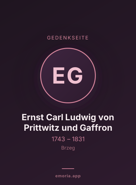 Gedenkportrait von Ernst Carl Ludwig von Prittwitz und Gaffron
