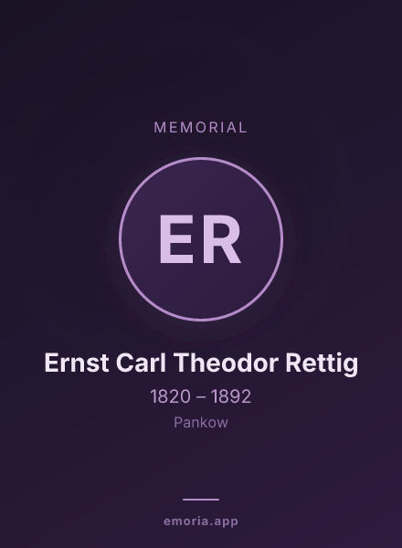 Memorial portrait of Ernst Carl Theodor Rettig