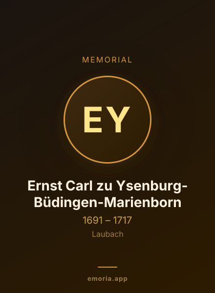 Memorial portrait of Ernst Carl zu Ysenburg-Büdingen-Marienborn