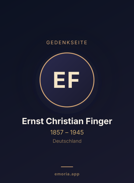 Gedenkportrait von Ernst Christian Finger