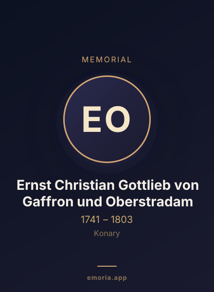 Memorial portrait of Ernst Christian Gottlieb von Gaffron und Oberstradam
