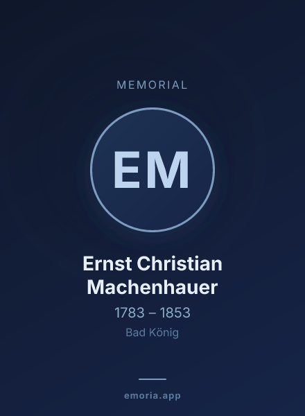 Memorial portrait of Ernst Christian Machenhauer