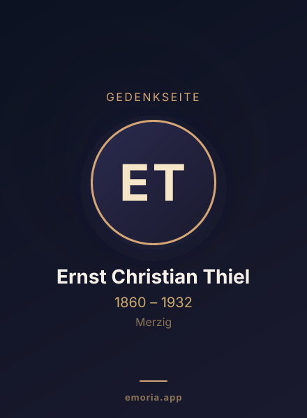 Gedenkportrait von Ernst Christian Thiel