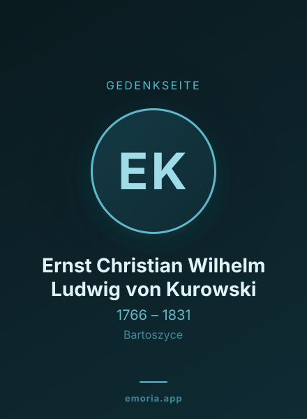 Gedenkportrait von Ernst Christian Wilhelm Ludwig von Kurowski