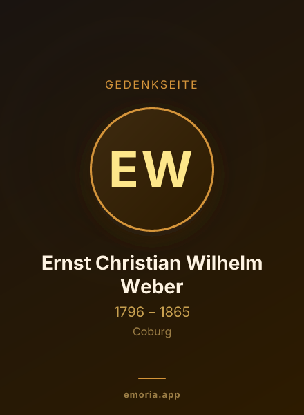 Gedenkportrait von Ernst Christian Wilhelm Weber