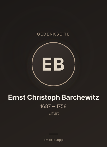 Gedenkportrait von Ernst Christoph Barchewitz