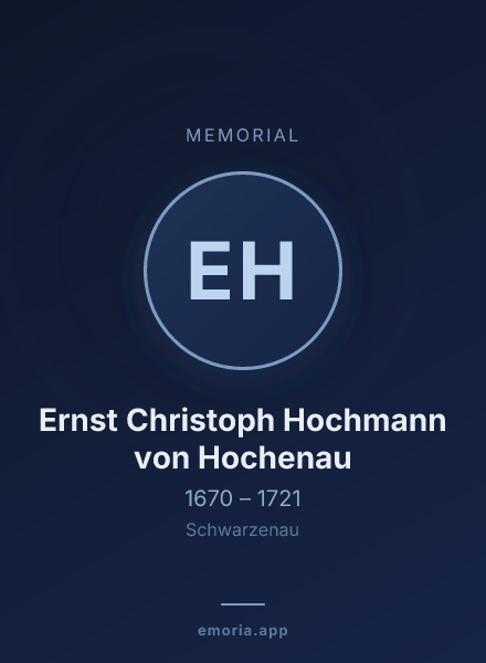 Memorial portrait of Ernst Christoph Hochmann von Hochenau