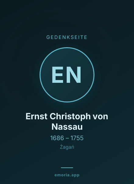 Gedenkportrait von Ernst Christoph von Nassau