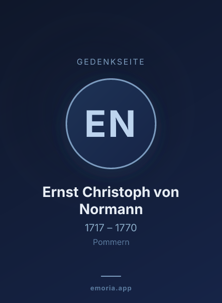 Gedenkportrait von Ernst Christoph von Normann