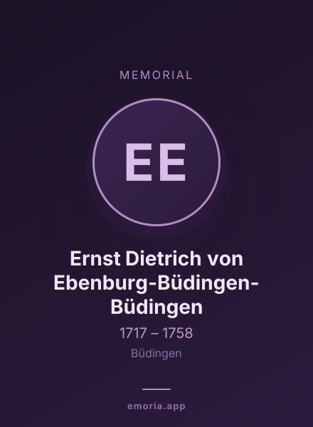 Memorial portrait of Ernst Dietrich von Ebenburg-Büdingen-Büdingen