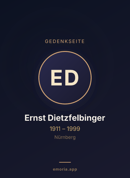 Gedenkportrait von Ernst Dietzfelbinger