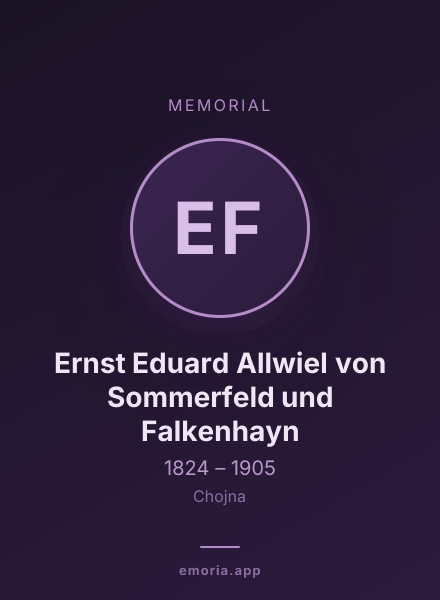 Memorial portrait of Ernst Eduard Allwiel von Sommerfeld und Falkenhayn