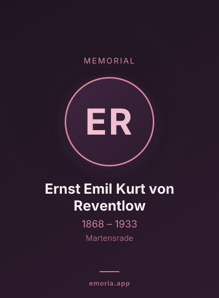 Memorial portrait of Ernst Emil Kurt von Reventlow