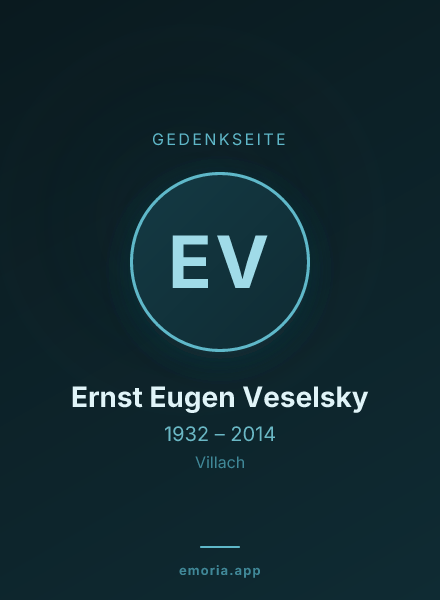 Gedenkportrait von Ernst Eugen Veselsky