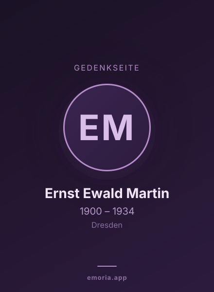 Gedenkportrait von Ernst Ewald Martin