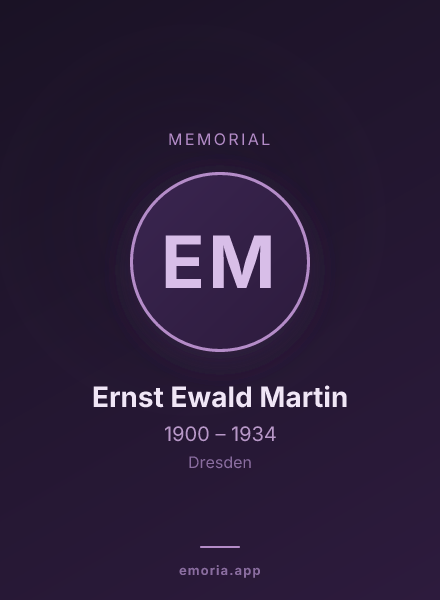 Memorial portrait of Ernst Ewald Martin