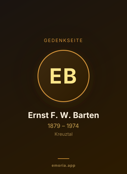 Gedenkportrait von Ernst F. W. Barten