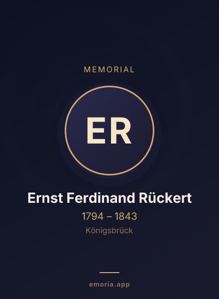 Memorial portrait of Ernst Ferdinand Rückert