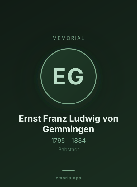 Memorial portrait of Ernst Franz Ludwig von Gemmingen