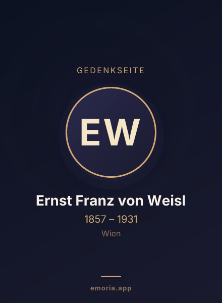 Gedenkportrait von Ernst Franz von Weisl