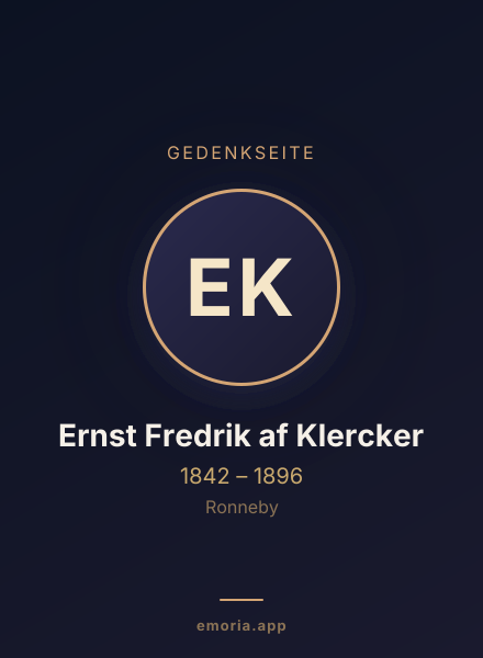 Gedenkportrait von Ernst Fredrik af Klercker