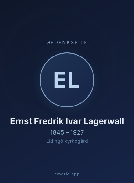 Gedenkportrait von Ernst Fredrik Ivar Lagerwall