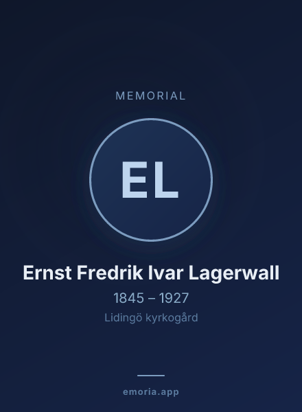 Memorial portrait of Ernst Fredrik Ivar Lagerwall