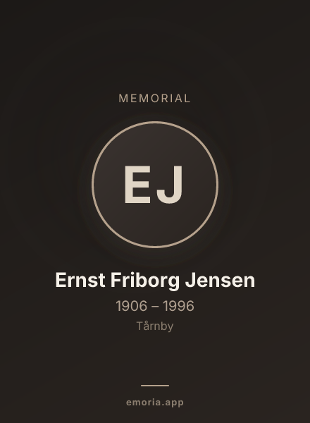 Memorial portrait of Ernst Friborg Jensen