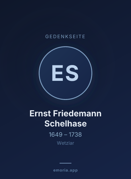 Gedenkportrait von Ernst Friedemann Schelhase