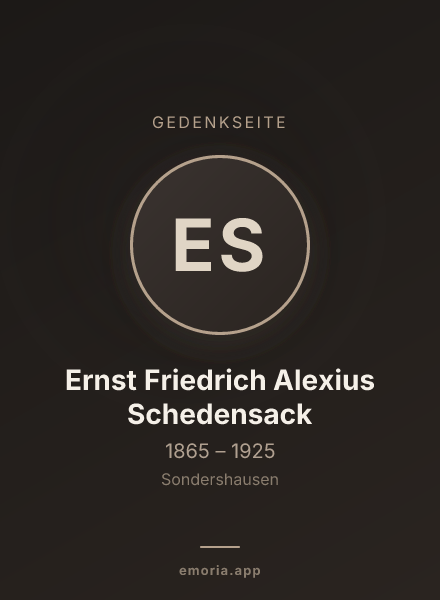 Gedenkportrait von Ernst Friedrich Alexius Schedensack