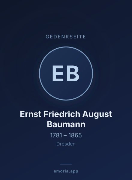 Gedenkportrait von Ernst Friedrich August Baumann