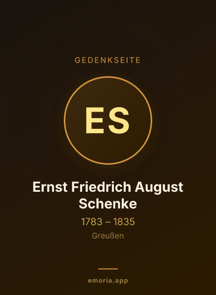 Gedenkportrait von Ernst Friedrich August Schenke