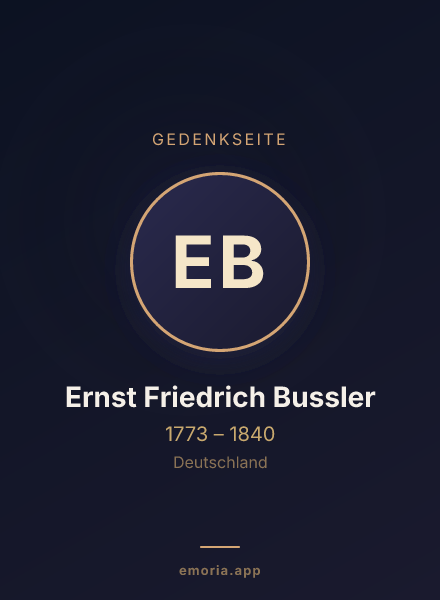 Gedenkportrait von Ernst Friedrich Bussler