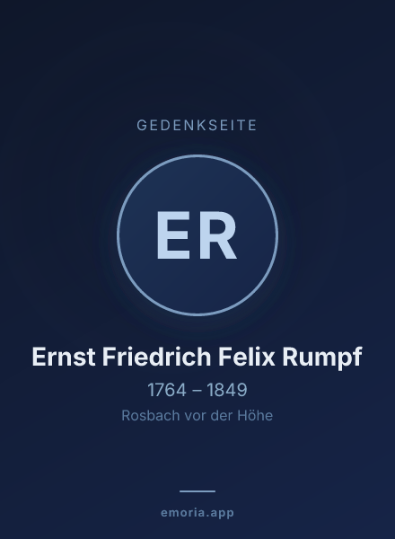 Gedenkportrait von Ernst Friedrich Felix Rumpf