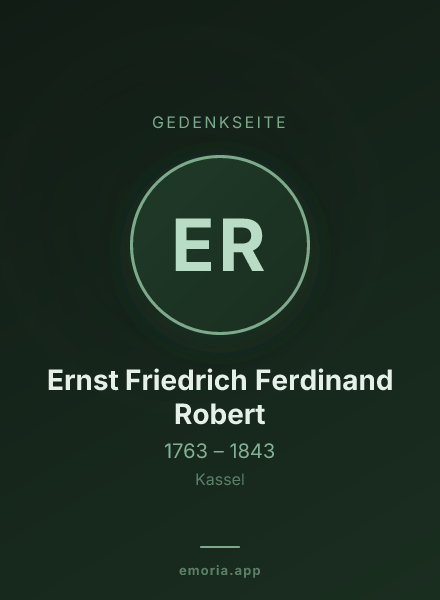 Gedenkportrait von Ernst Friedrich Ferdinand Robert