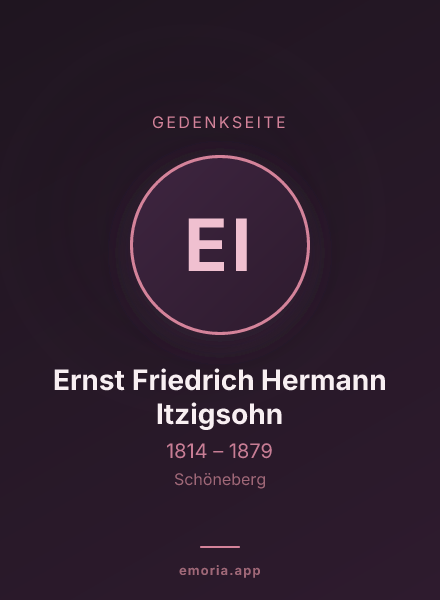 Gedenkportrait von Ernst Friedrich Hermann Itzigsohn