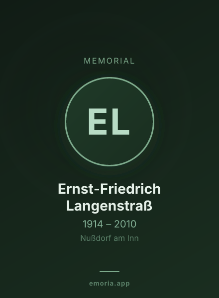 Memorial portrait of Ernst-Friedrich Langenstraß