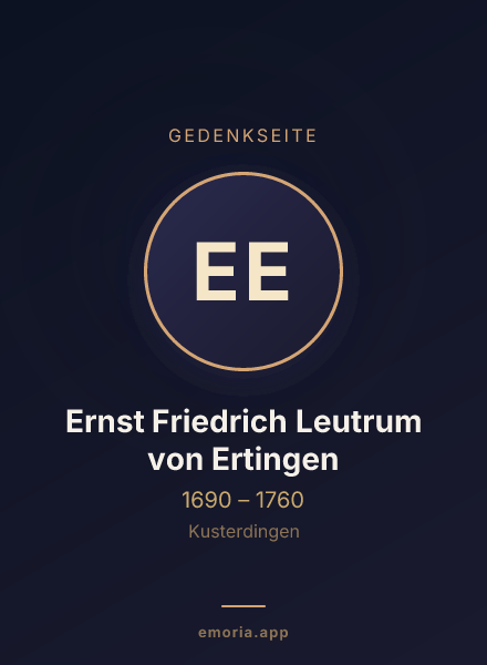 Gedenkportrait von Ernst Friedrich Leutrum von Ertingen